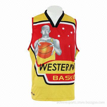 Basketball play shirt, 100% polyester with free design & logo